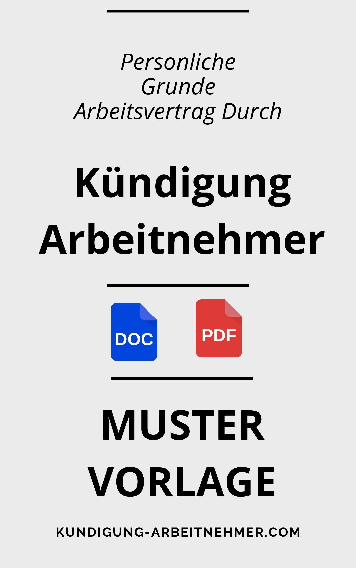 Persönliche Gründe Kündigung Arbeitsvertrag Durch Arbeitnehmer