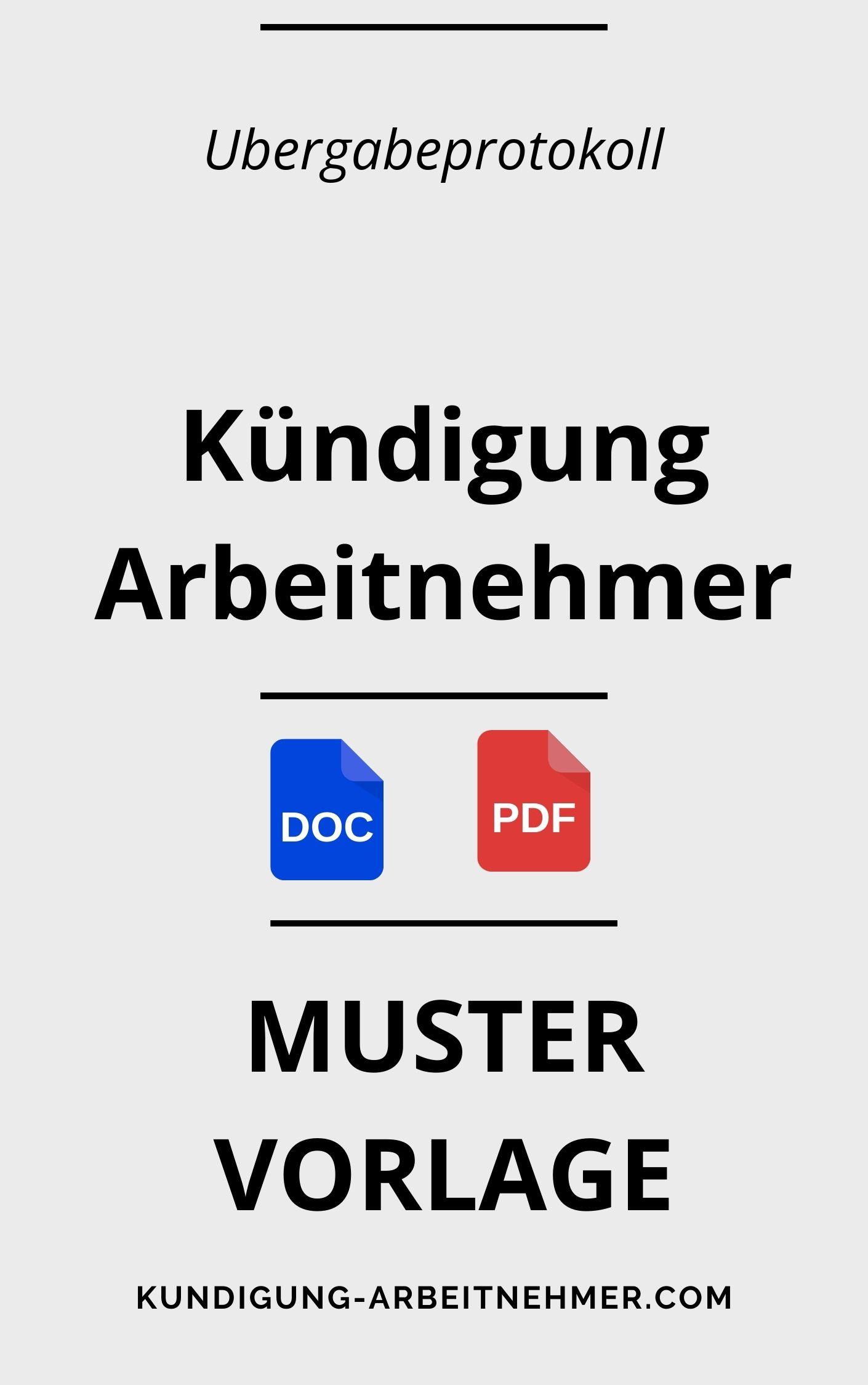 Übergabeprotokoll Kündigung Arbeitnehmer