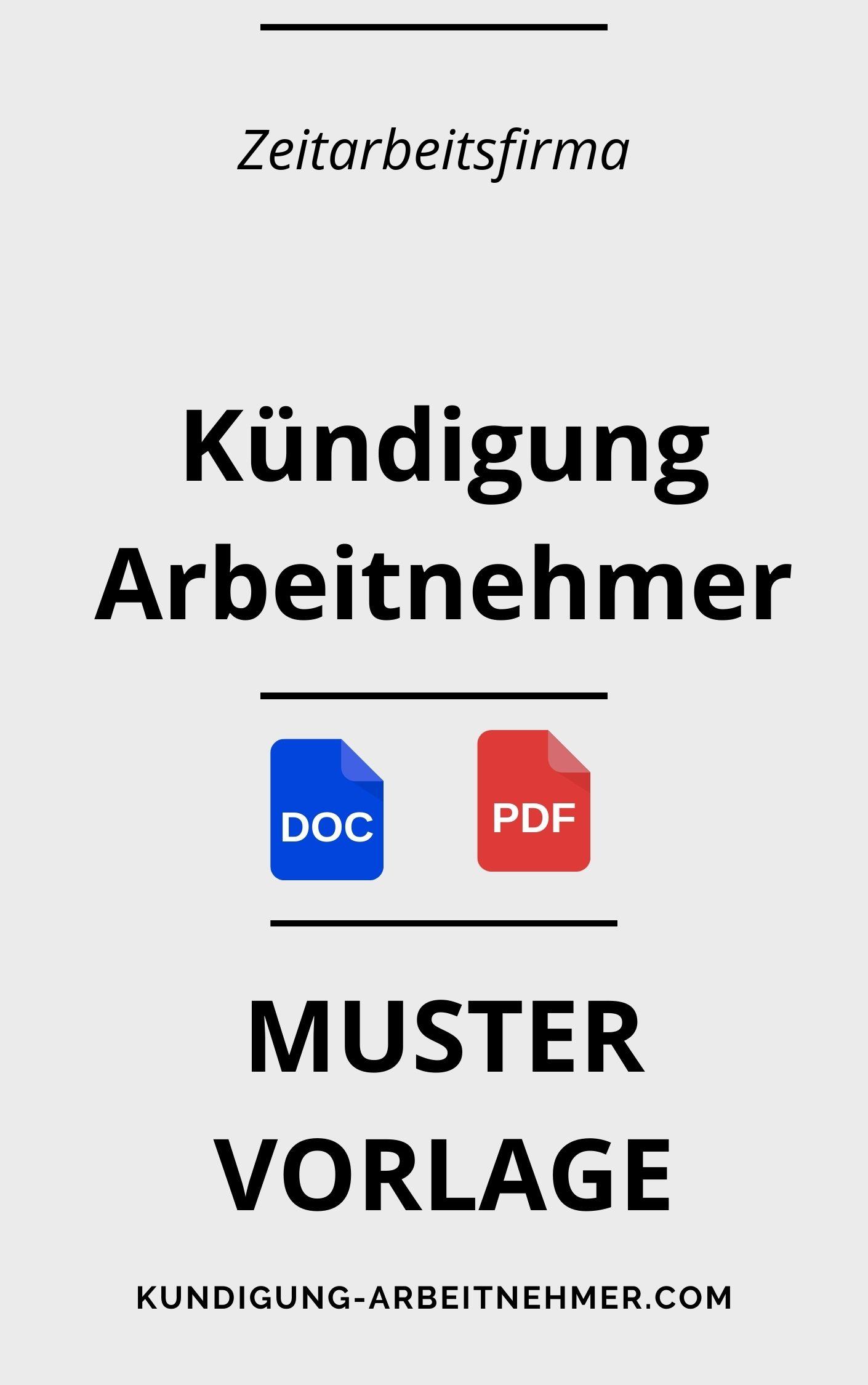 Kündigung Arbeitnehmer Zeitarbeitsfirma